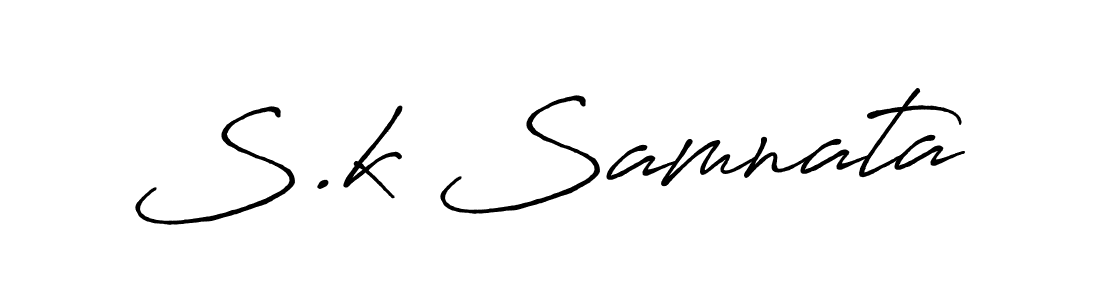 Make a beautiful signature design for name S.k Samnata. With this signature (Antro_Vectra_Bolder) style, you can create a handwritten signature for free. S.k Samnata signature style 7 images and pictures png