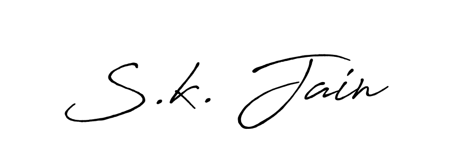 How to make S.k. Jain signature? Antro_Vectra_Bolder is a professional autograph style. Create handwritten signature for S.k. Jain name. S.k. Jain signature style 7 images and pictures png