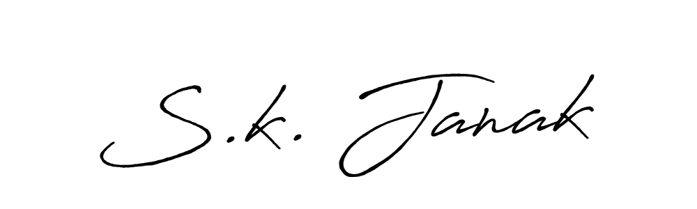 How to make S.k. Janak signature? Antro_Vectra_Bolder is a professional autograph style. Create handwritten signature for S.k. Janak name. S.k. Janak signature style 7 images and pictures png