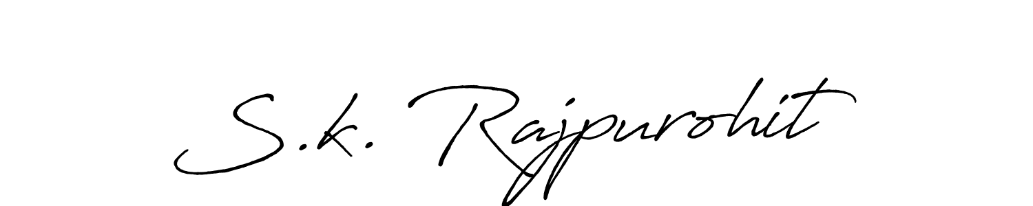 How to make S.k. Rajpurohit name signature. Use Antro_Vectra_Bolder style for creating short signs online. This is the latest handwritten sign. S.k. Rajpurohit signature style 7 images and pictures png