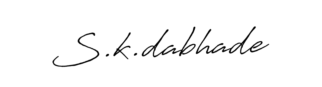 Use a signature maker to create a handwritten signature online. With this signature software, you can design (Antro_Vectra_Bolder) your own signature for name S.k.dabhade. S.k.dabhade signature style 7 images and pictures png