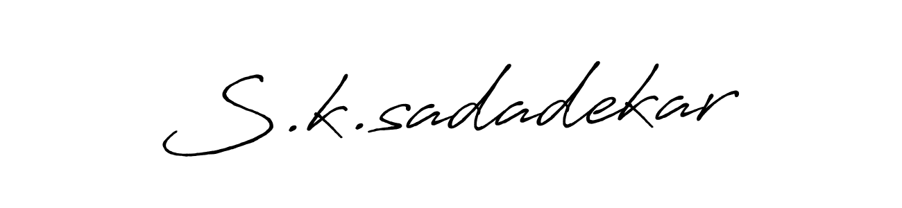 Make a beautiful signature design for name S.k.sadadekar. With this signature (Antro_Vectra_Bolder) style, you can create a handwritten signature for free. S.k.sadadekar signature style 7 images and pictures png