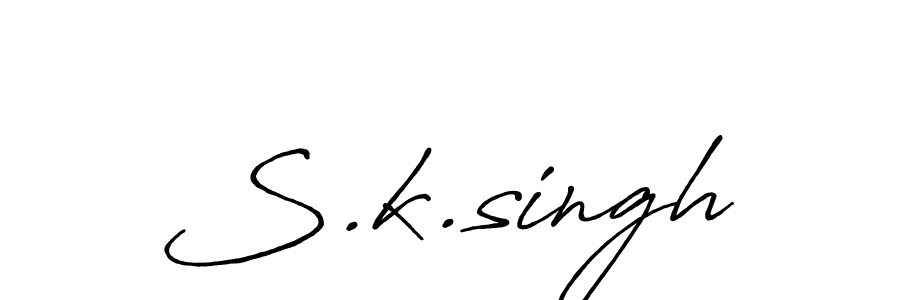 How to make S.k.singh signature? Antro_Vectra_Bolder is a professional autograph style. Create handwritten signature for S.k.singh name. S.k.singh signature style 7 images and pictures png