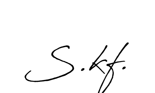 How to make S.kf. name signature. Use Antro_Vectra_Bolder style for creating short signs online. This is the latest handwritten sign. S.kf. signature style 7 images and pictures png