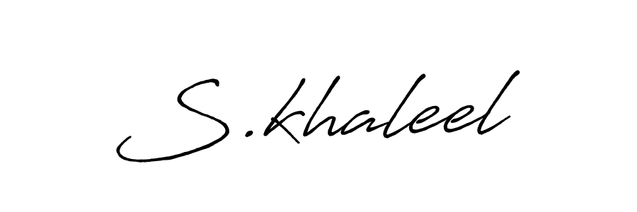 Create a beautiful signature design for name S.khaleel. With this signature (Antro_Vectra_Bolder) fonts, you can make a handwritten signature for free. S.khaleel signature style 7 images and pictures png