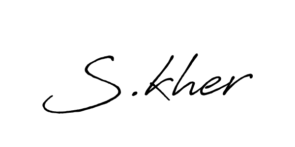 Also we have S.kher name is the best signature style. Create professional handwritten signature collection using Antro_Vectra_Bolder autograph style. S.kher signature style 7 images and pictures png