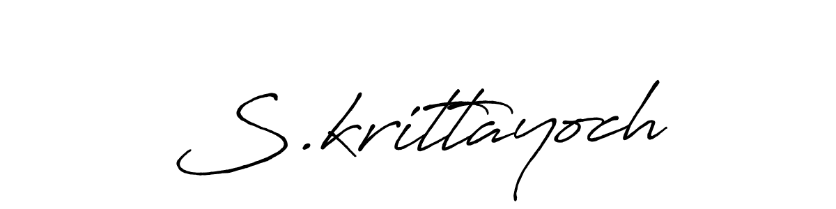 How to make S.krittayoch name signature. Use Antro_Vectra_Bolder style for creating short signs online. This is the latest handwritten sign. S.krittayoch signature style 7 images and pictures png