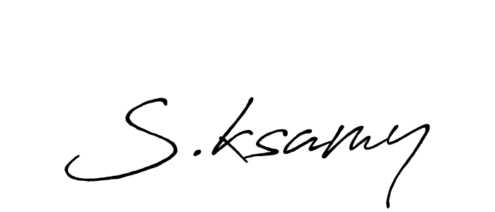 How to make S.ksamy name signature. Use Antro_Vectra_Bolder style for creating short signs online. This is the latest handwritten sign. S.ksamy signature style 7 images and pictures png
