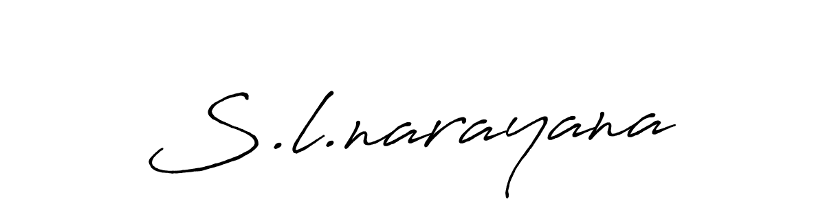 Create a beautiful signature design for name S.l.narayana. With this signature (Antro_Vectra_Bolder) fonts, you can make a handwritten signature for free. S.l.narayana signature style 7 images and pictures png