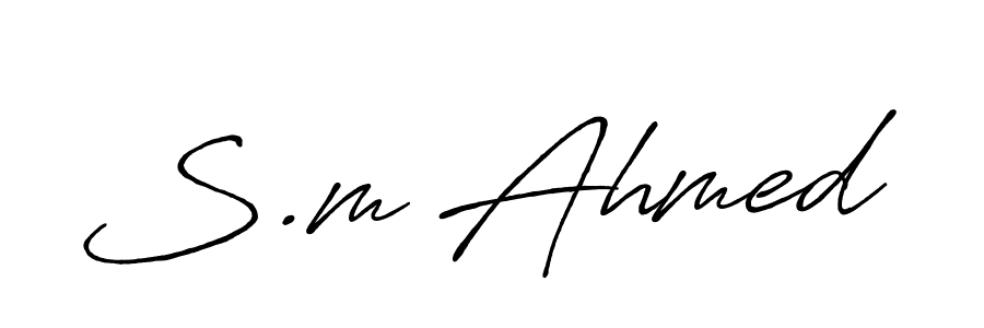 Also You can easily find your signature by using the search form. We will create S.m Ahmed name handwritten signature images for you free of cost using Antro_Vectra_Bolder sign style. S.m Ahmed signature style 7 images and pictures png