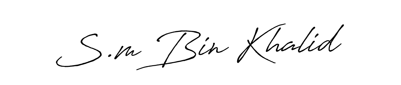 Also You can easily find your signature by using the search form. We will create S.m Bin Khalid name handwritten signature images for you free of cost using Antro_Vectra_Bolder sign style. S.m Bin Khalid signature style 7 images and pictures png