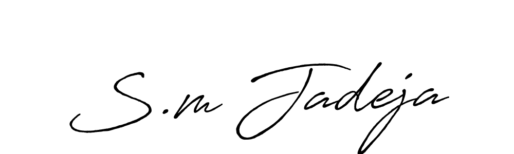 if you are searching for the best signature style for your name S.m Jadeja. so please give up your signature search. here we have designed multiple signature styles  using Antro_Vectra_Bolder. S.m Jadeja signature style 7 images and pictures png