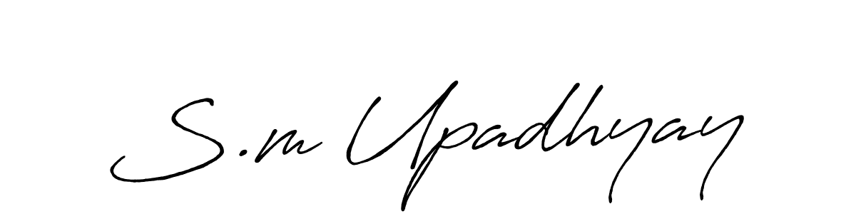 Make a beautiful signature design for name S.m Upadhyay. With this signature (Antro_Vectra_Bolder) style, you can create a handwritten signature for free. S.m Upadhyay signature style 7 images and pictures png