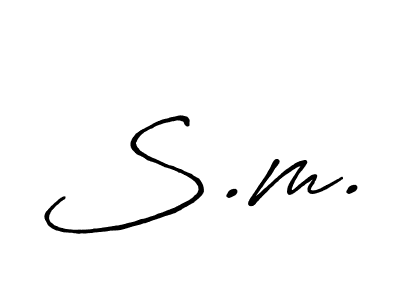 S.m. stylish signature style. Best Handwritten Sign (Antro_Vectra_Bolder) for my name. Handwritten Signature Collection Ideas for my name S.m.. S.m. signature style 7 images and pictures png