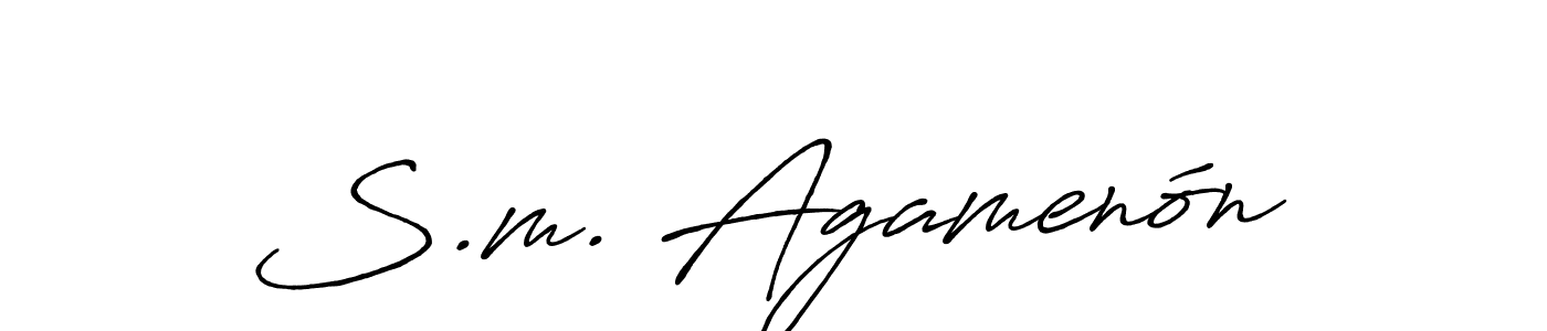 Make a beautiful signature design for name S.m. Agamenón. Use this online signature maker to create a handwritten signature for free. S.m. Agamenón signature style 7 images and pictures png