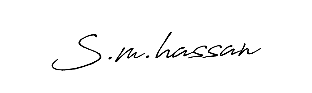 How to make S.m.hassan signature? Antro_Vectra_Bolder is a professional autograph style. Create handwritten signature for S.m.hassan name. S.m.hassan signature style 7 images and pictures png
