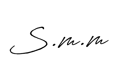 Make a beautiful signature design for name S.m.m. With this signature (Antro_Vectra_Bolder) style, you can create a handwritten signature for free. S.m.m signature style 7 images and pictures png