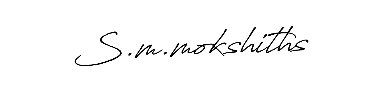 Make a beautiful signature design for name S.m.mokshiths. Use this online signature maker to create a handwritten signature for free. S.m.mokshiths signature style 7 images and pictures png