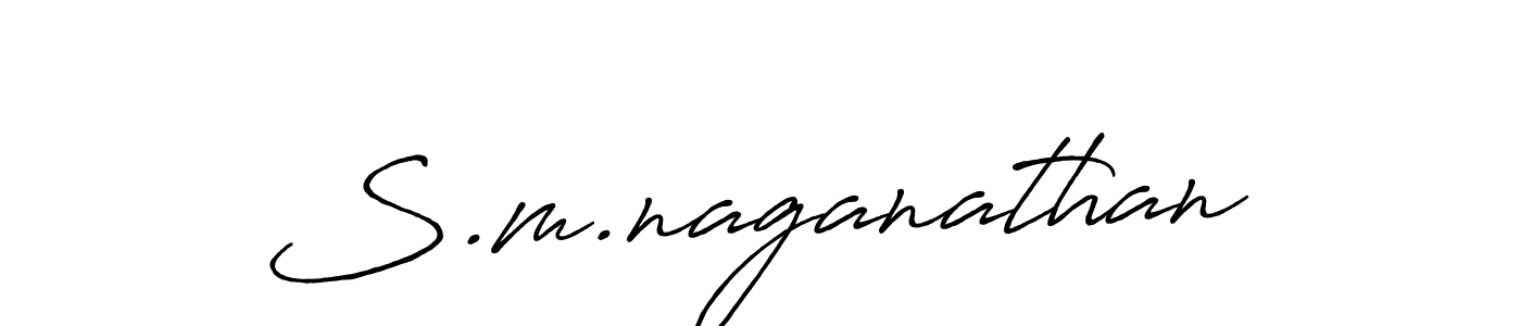 Use a signature maker to create a handwritten signature online. With this signature software, you can design (Antro_Vectra_Bolder) your own signature for name S.m.naganathan. S.m.naganathan signature style 7 images and pictures png