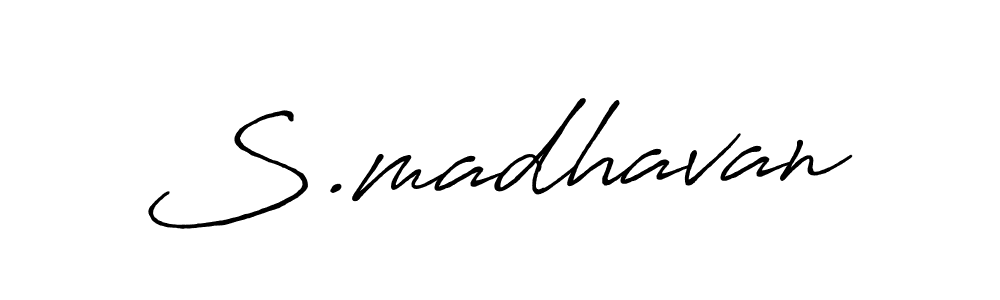 How to make S.madhavan name signature. Use Antro_Vectra_Bolder style for creating short signs online. This is the latest handwritten sign. S.madhavan signature style 7 images and pictures png