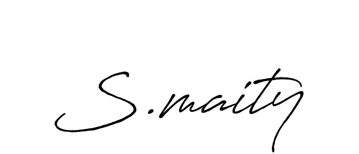 Also You can easily find your signature by using the search form. We will create S.maity name handwritten signature images for you free of cost using Antro_Vectra_Bolder sign style. S.maity signature style 7 images and pictures png