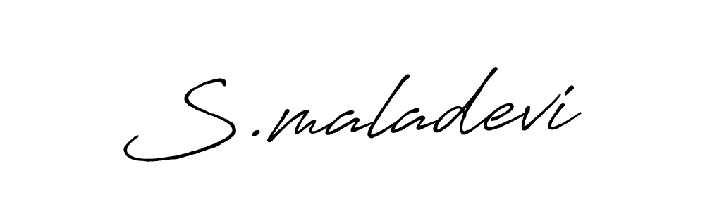 Use a signature maker to create a handwritten signature online. With this signature software, you can design (Antro_Vectra_Bolder) your own signature for name S.maladevi. S.maladevi signature style 7 images and pictures png