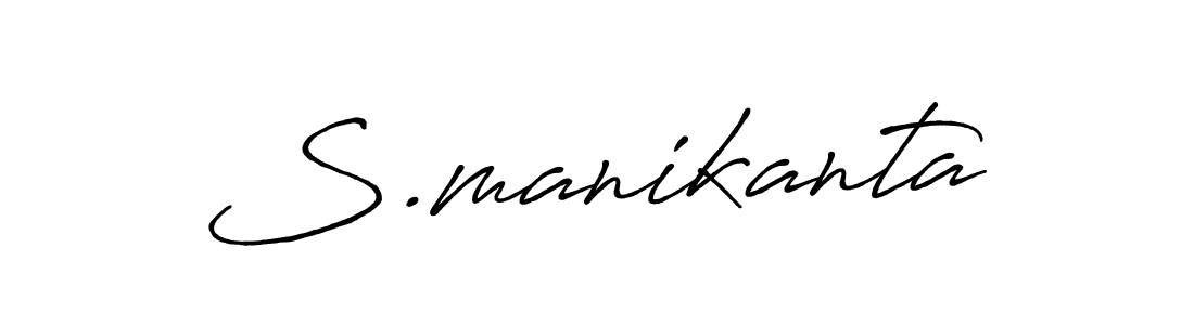 Make a beautiful signature design for name S.manikanta. With this signature (Antro_Vectra_Bolder) style, you can create a handwritten signature for free. S.manikanta signature style 7 images and pictures png