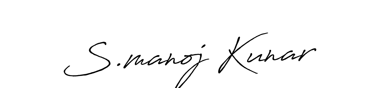 How to make S.manoj Kunar signature? Antro_Vectra_Bolder is a professional autograph style. Create handwritten signature for S.manoj Kunar name. S.manoj Kunar signature style 7 images and pictures png