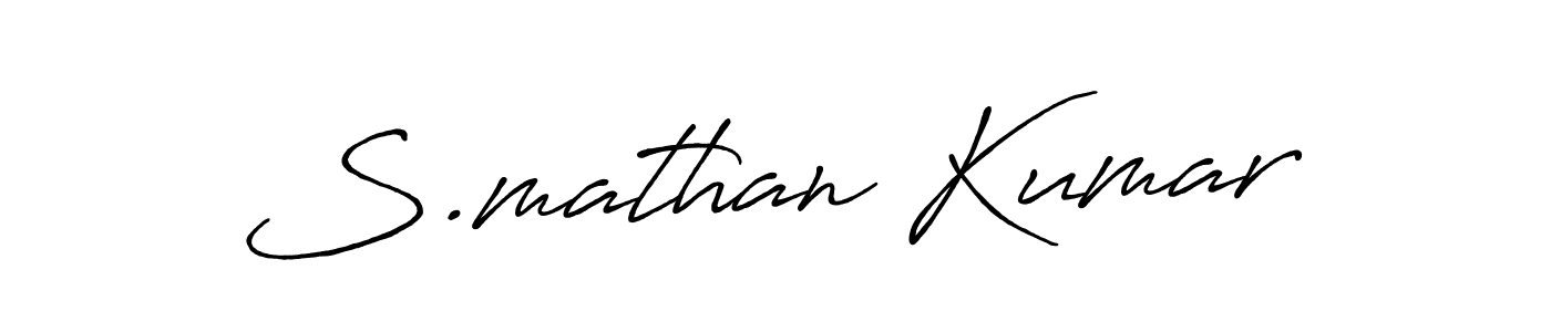 Create a beautiful signature design for name S.mathan Kumar. With this signature (Antro_Vectra_Bolder) fonts, you can make a handwritten signature for free. S.mathan Kumar signature style 7 images and pictures png