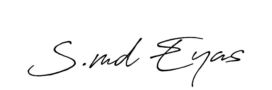 Use a signature maker to create a handwritten signature online. With this signature software, you can design (Antro_Vectra_Bolder) your own signature for name S.md Eyas. S.md Eyas signature style 7 images and pictures png