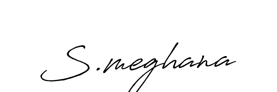 How to make S.meghana name signature. Use Antro_Vectra_Bolder style for creating short signs online. This is the latest handwritten sign. S.meghana signature style 7 images and pictures png