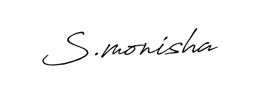 Also we have S.monisha name is the best signature style. Create professional handwritten signature collection using Antro_Vectra_Bolder autograph style. S.monisha signature style 7 images and pictures png