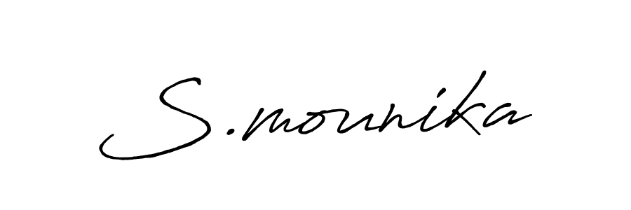 Also we have S.mounika name is the best signature style. Create professional handwritten signature collection using Antro_Vectra_Bolder autograph style. S.mounika signature style 7 images and pictures png