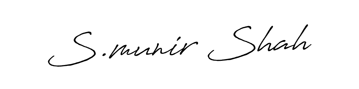 How to make S.munir Shah name signature. Use Antro_Vectra_Bolder style for creating short signs online. This is the latest handwritten sign. S.munir Shah signature style 7 images and pictures png