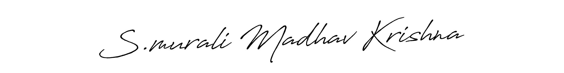 How to make S.murali Madhav Krishna signature? Antro_Vectra_Bolder is a professional autograph style. Create handwritten signature for S.murali Madhav Krishna name. S.murali Madhav Krishna signature style 7 images and pictures png