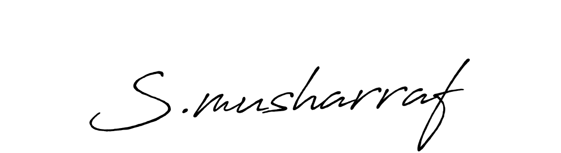 Design your own signature with our free online signature maker. With this signature software, you can create a handwritten (Antro_Vectra_Bolder) signature for name S.musharraf. S.musharraf signature style 7 images and pictures png