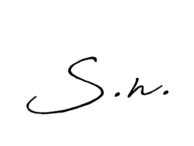 How to make S.n. signature? Antro_Vectra_Bolder is a professional autograph style. Create handwritten signature for S.n. name. S.n. signature style 7 images and pictures png