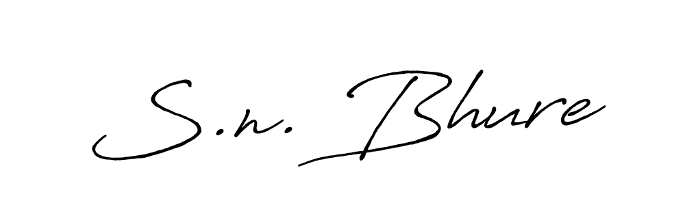 if you are searching for the best signature style for your name S.n. Bhure. so please give up your signature search. here we have designed multiple signature styles  using Antro_Vectra_Bolder. S.n. Bhure signature style 7 images and pictures png
