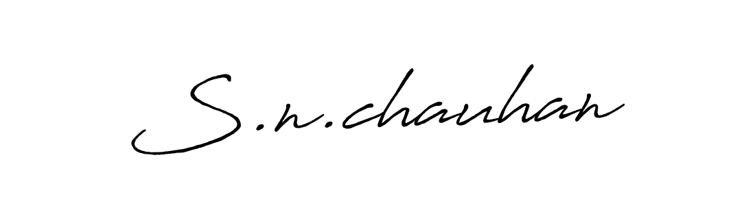 How to make S.n.chauhan name signature. Use Antro_Vectra_Bolder style for creating short signs online. This is the latest handwritten sign. S.n.chauhan signature style 7 images and pictures png