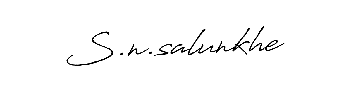 Make a beautiful signature design for name S.n.salunkhe. With this signature (Antro_Vectra_Bolder) style, you can create a handwritten signature for free. S.n.salunkhe signature style 7 images and pictures png