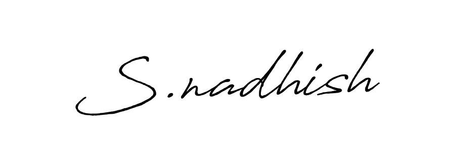 Also we have S.nadhish name is the best signature style. Create professional handwritten signature collection using Antro_Vectra_Bolder autograph style. S.nadhish signature style 7 images and pictures png