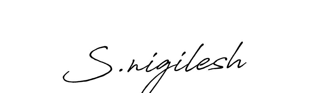 Create a beautiful signature design for name S.nigilesh. With this signature (Antro_Vectra_Bolder) fonts, you can make a handwritten signature for free. S.nigilesh signature style 7 images and pictures png