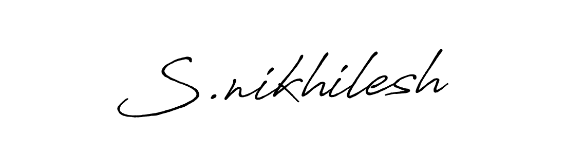 if you are searching for the best signature style for your name S.nikhilesh. so please give up your signature search. here we have designed multiple signature styles  using Antro_Vectra_Bolder. S.nikhilesh signature style 7 images and pictures png