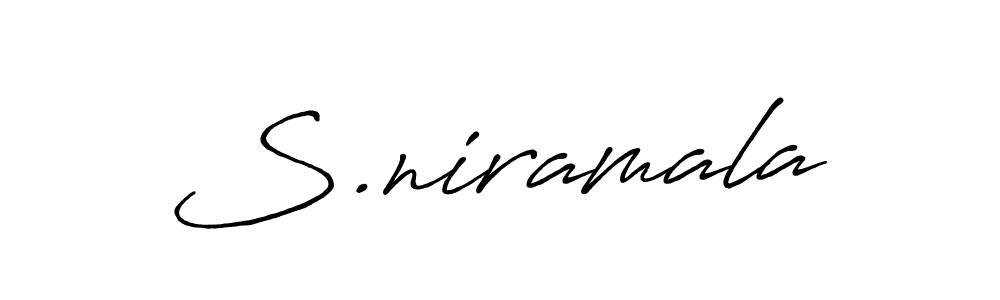 Use a signature maker to create a handwritten signature online. With this signature software, you can design (Antro_Vectra_Bolder) your own signature for name S.niramala. S.niramala signature style 7 images and pictures png