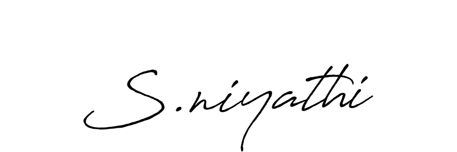 Make a beautiful signature design for name S.niyathi. With this signature (Antro_Vectra_Bolder) style, you can create a handwritten signature for free. S.niyathi signature style 7 images and pictures png