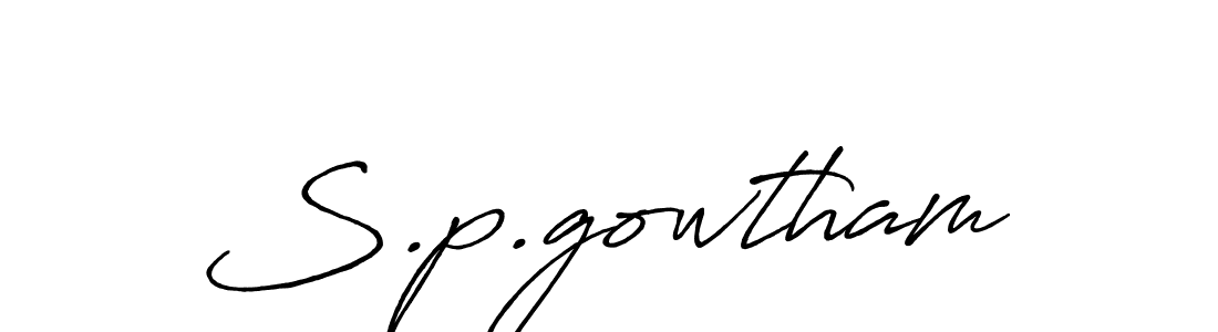 Design your own signature with our free online signature maker. With this signature software, you can create a handwritten (Antro_Vectra_Bolder) signature for name S.p.gowtham. S.p.gowtham signature style 7 images and pictures png