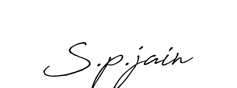 Make a beautiful signature design for name S.p.jain. With this signature (Antro_Vectra_Bolder) style, you can create a handwritten signature for free. S.p.jain signature style 7 images and pictures png