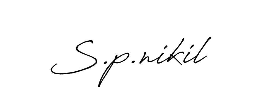 if you are searching for the best signature style for your name S.p.nikil. so please give up your signature search. here we have designed multiple signature styles  using Antro_Vectra_Bolder. S.p.nikil signature style 7 images and pictures png