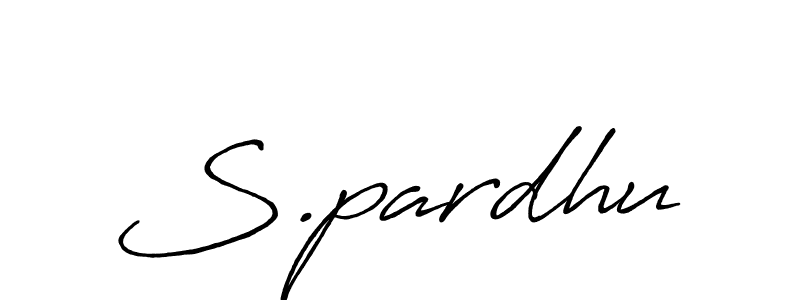 How to make S.pardhu name signature. Use Antro_Vectra_Bolder style for creating short signs online. This is the latest handwritten sign. S.pardhu signature style 7 images and pictures png