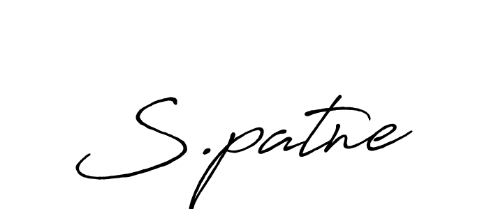 S.patne stylish signature style. Best Handwritten Sign (Antro_Vectra_Bolder) for my name. Handwritten Signature Collection Ideas for my name S.patne. S.patne signature style 7 images and pictures png